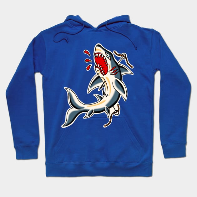 Shark traditional tattoo Hoodie by rafaelwolf